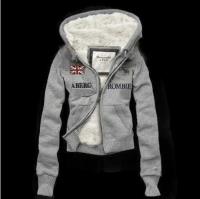 dames abercrombie fitch fleece hooded outwear zip flag grijs Store Arnhem ye0yp299